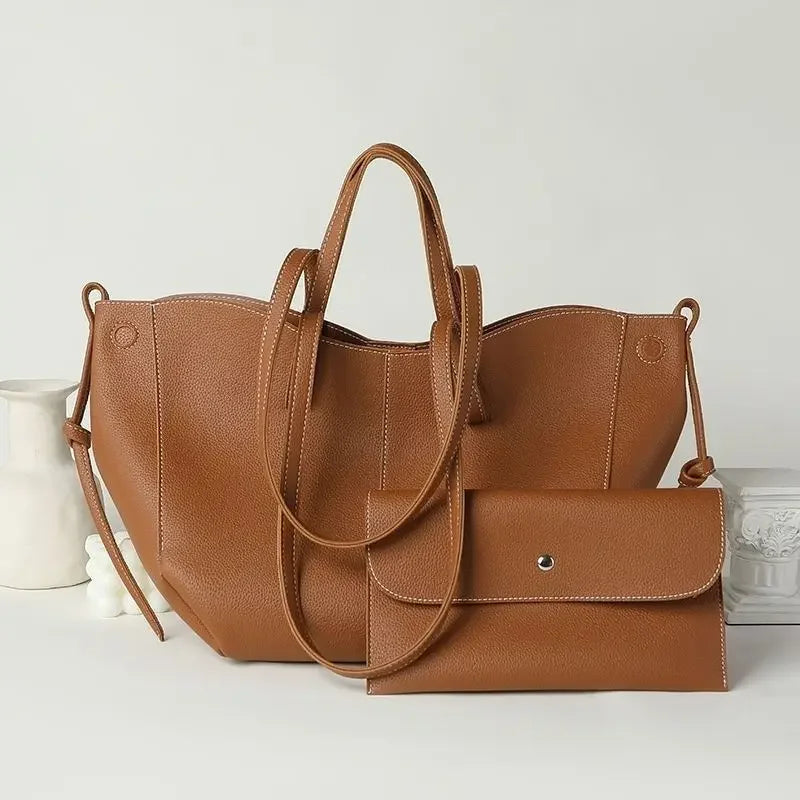 PU Leather Tote Bag Set - Your Bagverse