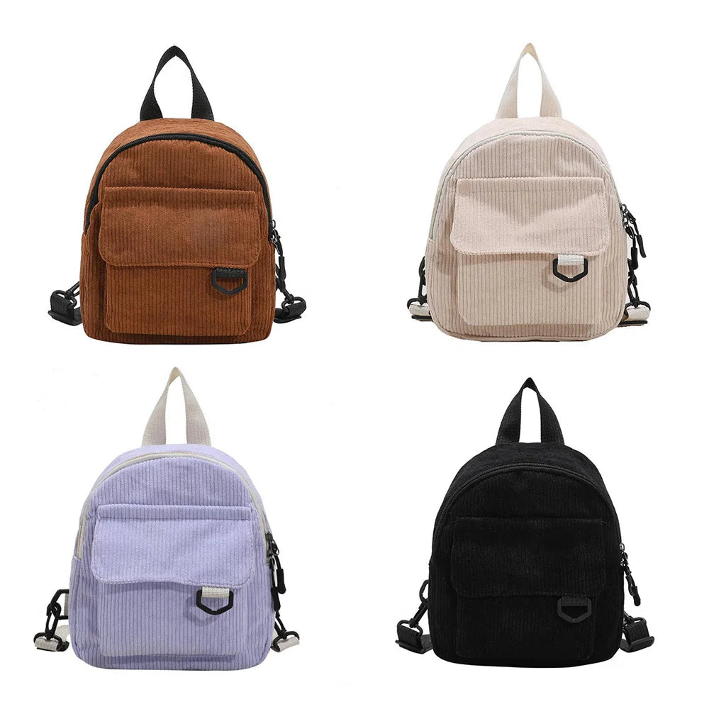 Durable Corduroy Mini Backpack