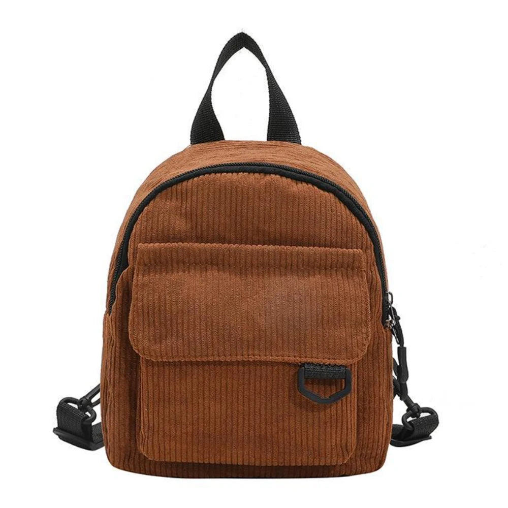 Durable Corduroy Mini Backpack